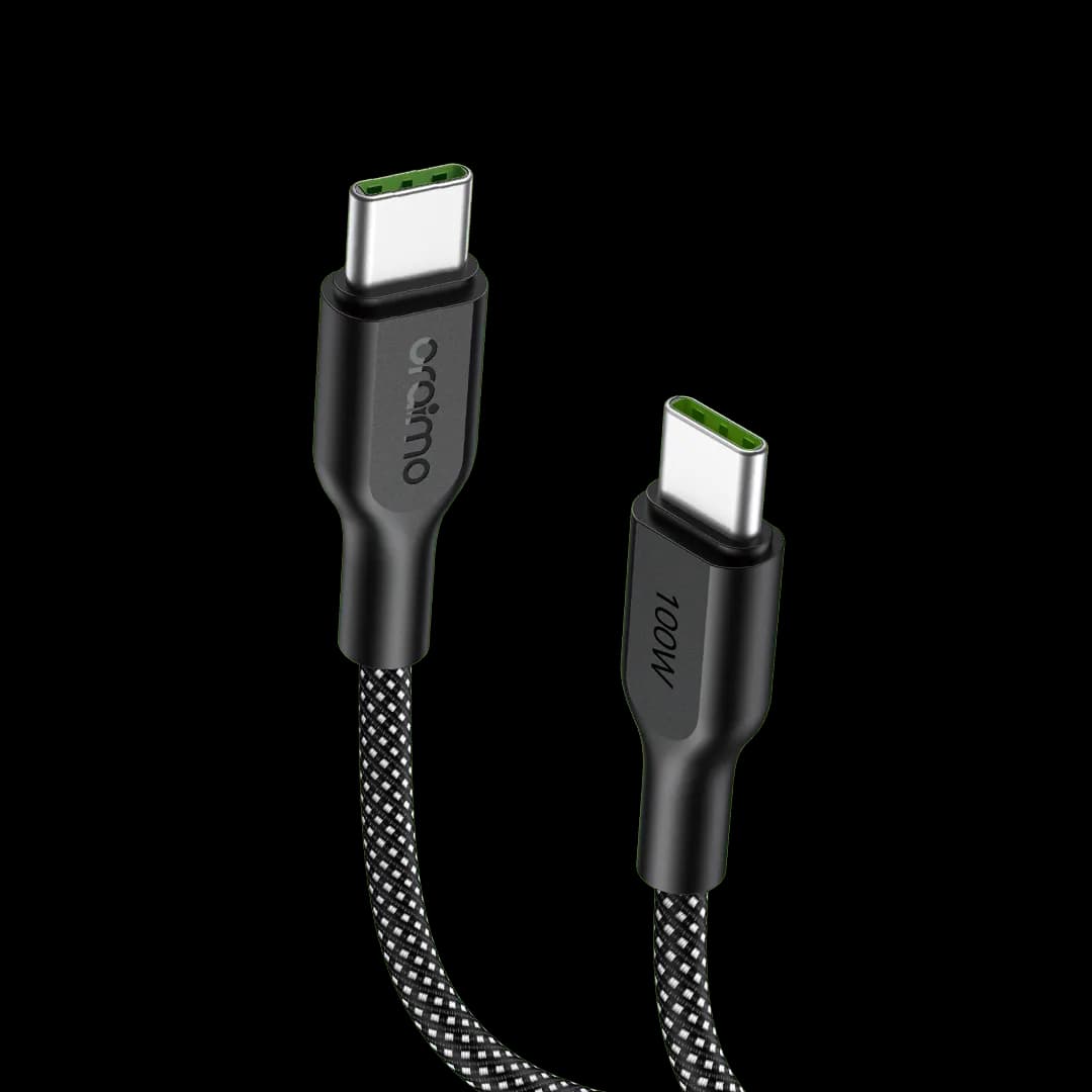 BraidLine 100W Type-C-to Type-C Tear-Resistant Durability Data Cable chez oraimo