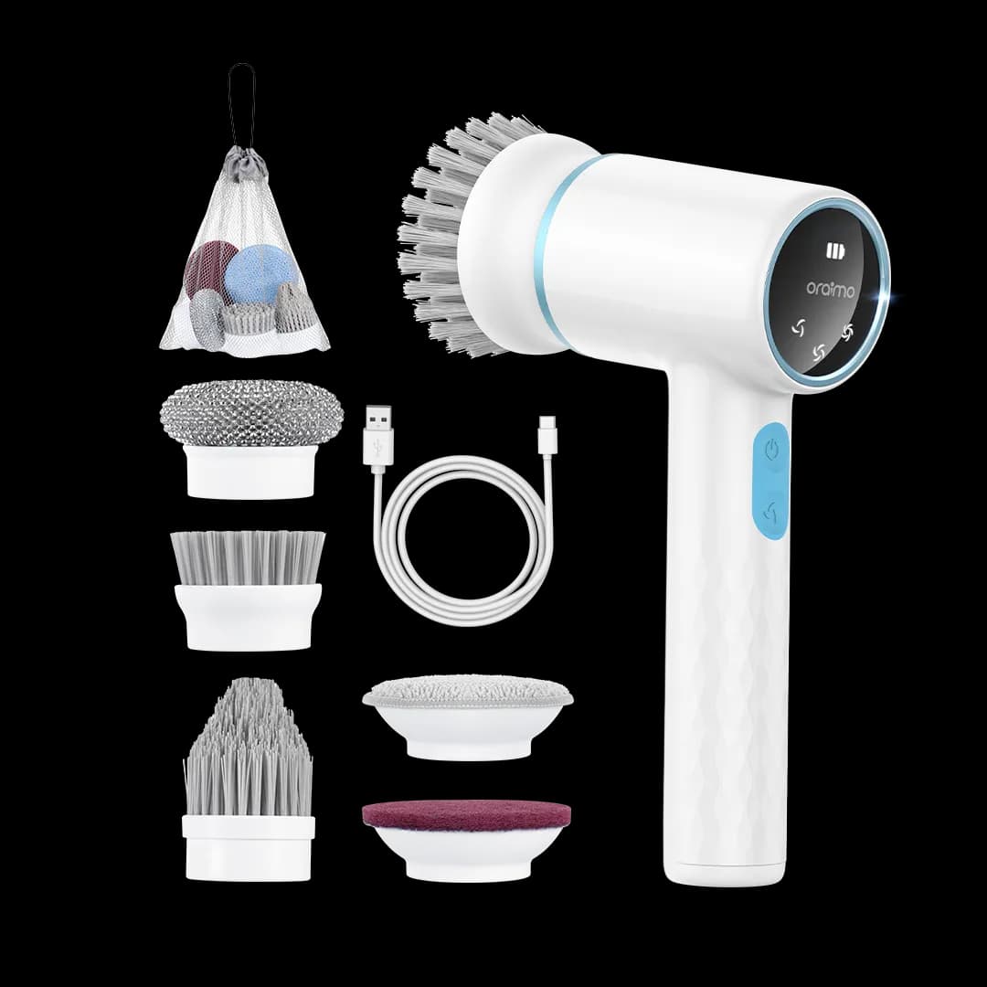 Ultra Cleaner Scrubber Brosse Électrique Rotative Sans Fil – 1,5 h, 5 Têtes chez oraimo