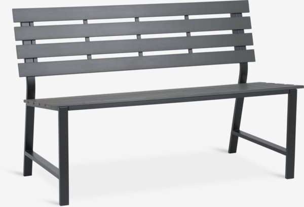 Banc de jardin KLINT l125xP58 gris chez JYSK