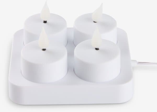 Bougies chauffe-plat LED JANSSON blanc/noir a/chargeur chez JYSK