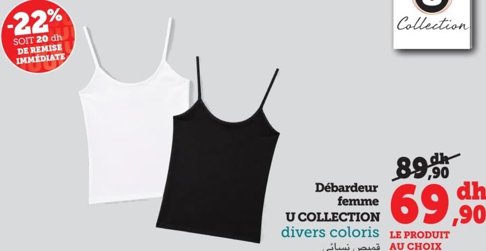 Débardeur femme U COLLECTION divers coloris