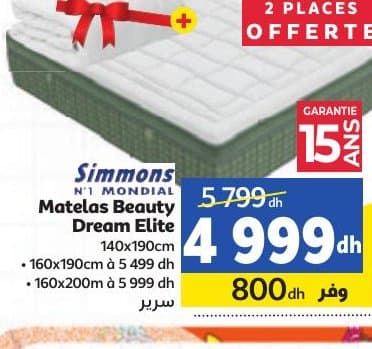 Matelas Simmons N°1 Mondial Beauty Dream Elite