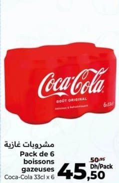 Pack de 6 boissons gazeuses Coca-Cola