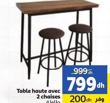 Table haute avec 2 chaises
