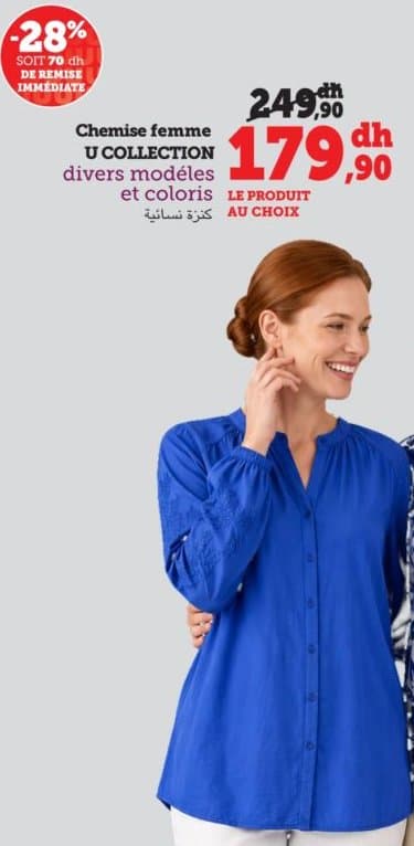 Chemise femme U COLLECTION divers modèles et coloris