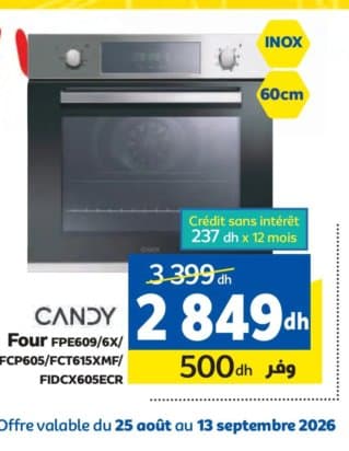 Four Candy FPE609/6X/FCP605/FCT615XMF/FIDCX605ECR chez Marjane