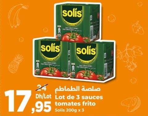 Lot de 3 sauces tomates frito Solis