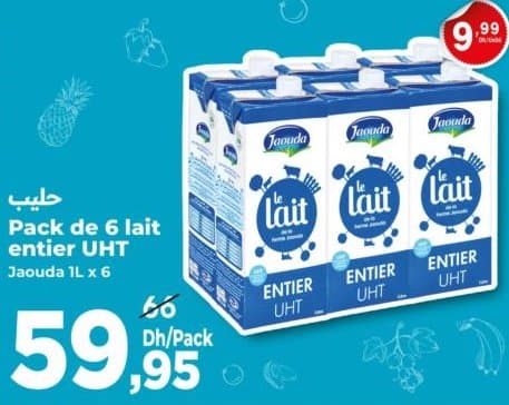 Pack de 6 lait entier UHT Jaouda