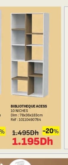 Bibliothèque 10 niches Acess chez Kitea