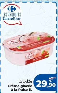 Crème glacée à la fraise 1L