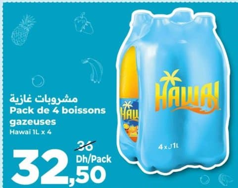 Pack de 4 boissons gazeuses Hawai