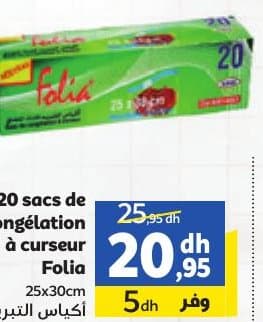 20 sacs de congélation à curseur Folia