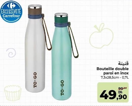 Bouteille double paroi en inox