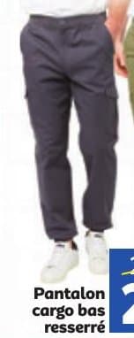 Pantalon cargo bas resserré (gris)