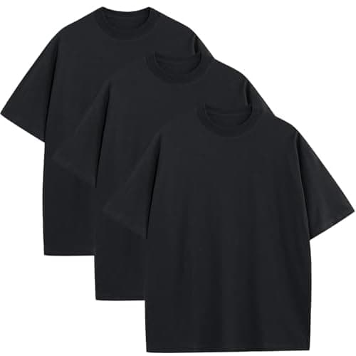 Men's Oversized T-Shirts Heavyweight Cotton Tee Crew Neck Short Sleeve T Shirts Loose Fit Basic Essential Soft Classic Tees chez Amazon US