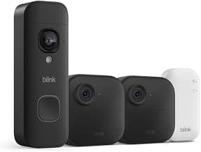 Blink Outdoor 4 and Battery Doorbell 2K+ (newest model) — Two-year battery 1080p cameras and 2K battery doorbell. Sync Module Core... chez Amazon Canada