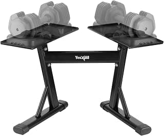 Yes4All Adjustable Dumbbell Stand - 160 Pound Capacity, Spotter Rack & Weight Rack with Strap, Easy Storage & Safety chez Amazon US