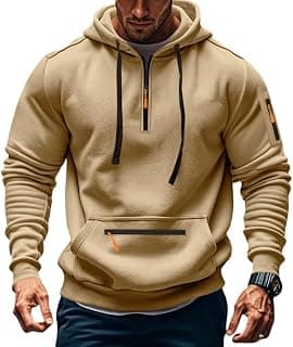 The North Face Men's Fleece Hoodie Sweatshirts Workout Athletic Hoodies Long Sleeve Quarter Zip Pullover Sweatshirt with Kanga Pockets chez Amazon US