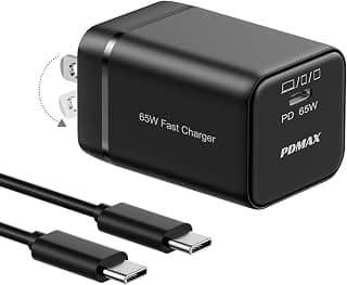 USB C Charger Block, PDMAX 65W, ETL Listed, PPS, Foldable, 6ft Cable | 65 watt USB C charger with GaN II, PPS and 6ft... chez Amazon Canada