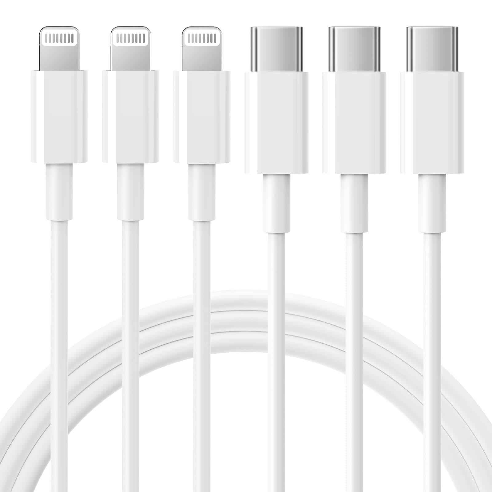 iPhone Charger 3Pack 6FT USB C to Lightning Cable [Apple MFi Certified] chez Amazon US