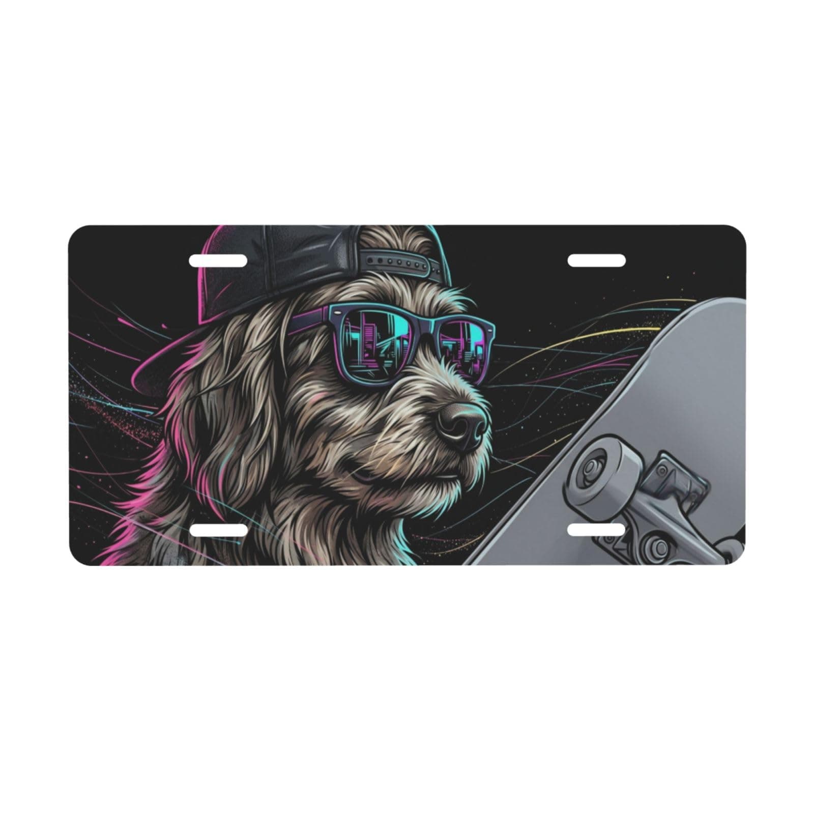 Cool Dog Sunglasses Decorative License Plate 6x12 Inch Aluminum Car Tag | chez Amazon US