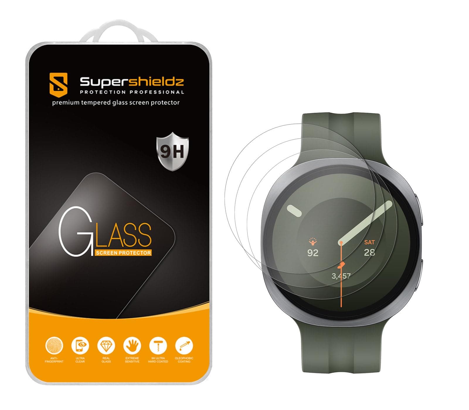 Supershieldz (3 Pack) Designed for Samsung Galaxy Watch 9/8 (44mm) Tempered Glass Screen Protector, Anti Scratch, Bubble Free chez Amazon US