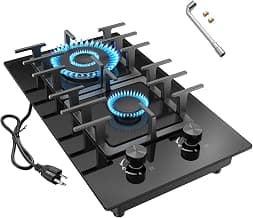 Réchaud à gaz à 2 brûleurs, table de cuisson au propane, table de cuisson à gaz en verre trempé, brûleur à gaz en acier inoxydable de... chez Amazon Canada