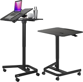 AVLT 47" Ambidextrous Mobile Standing Desk w/Split Top Tilting Tray Black chez Amazon US