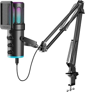 PUPGSIS Gaming Microphone for PC, USB Condenser Mic for Phone/Mac and PS4/5 chez Amazon US