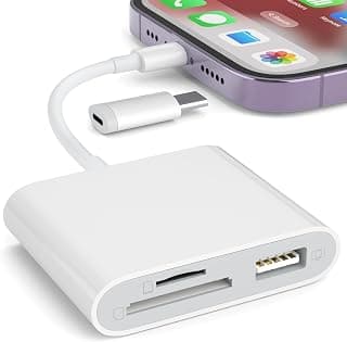 SZHAIYIJIN Lecteur de carte SD pour iPhone, lecteur de carte mémoire avec adaptateur d'appareil photo USB, Plug and Play, caméra de... chez Amazon Canada