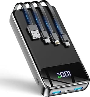 Portable Charger,40000mAh Power Bank with Built in 4 Cables | 22.5w Fast Charging,LED Digital Display Battery Pack , Type C Powerbank... chez Amazon Canada