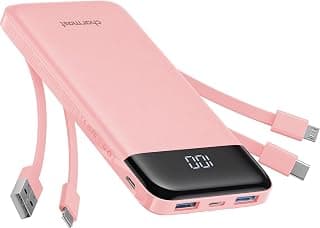 Chargeur portable Charmast avec câbles intégrés, batterie externe avec cordons, pack de batterie de voyage mince 10 000 mAh 6 sorties... chez Amazon Canada