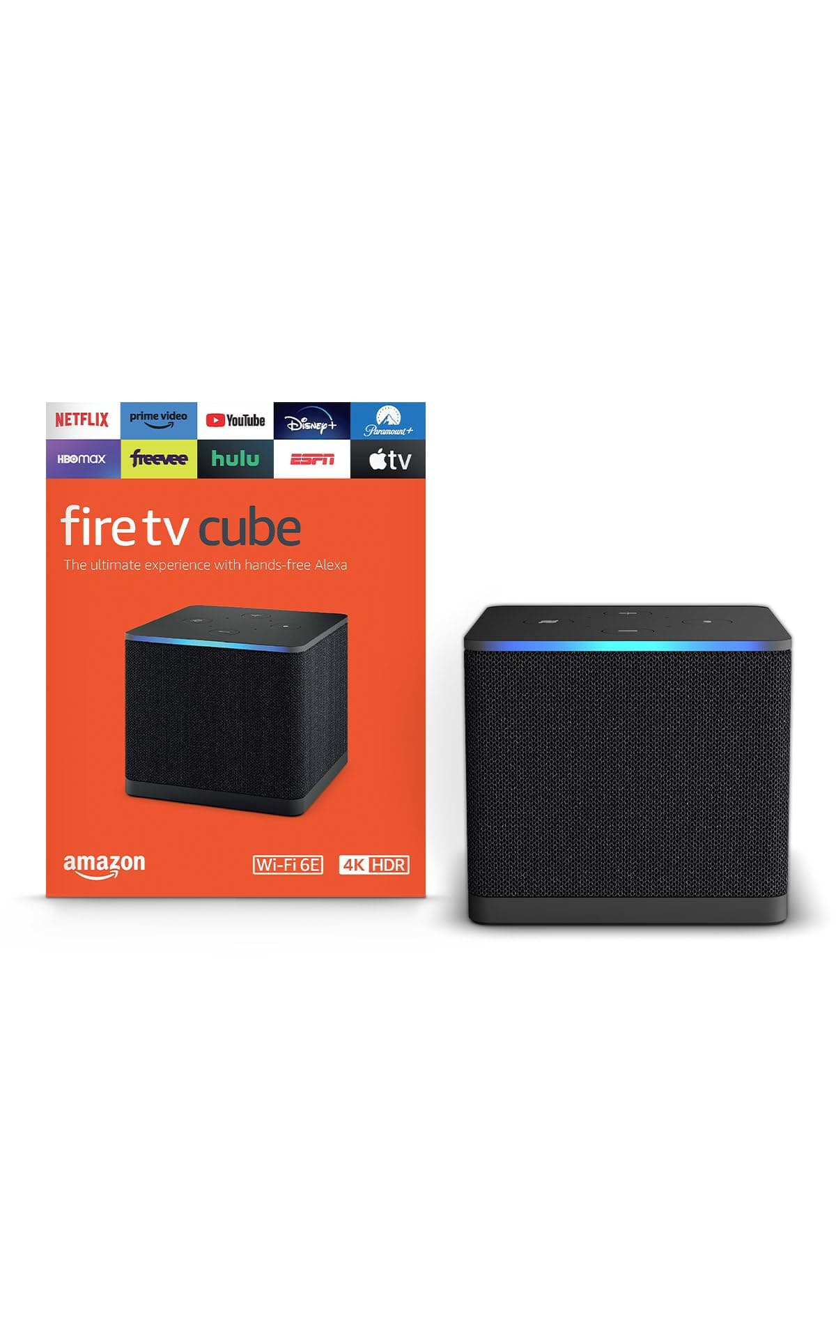 Amazon Fire TV Cube, with AI-powered Fire TV Search, Hands-free streaming device, find shows faster with Alexa+, Wi-Fi 6E, 4K Ultra HD chez Amazon US