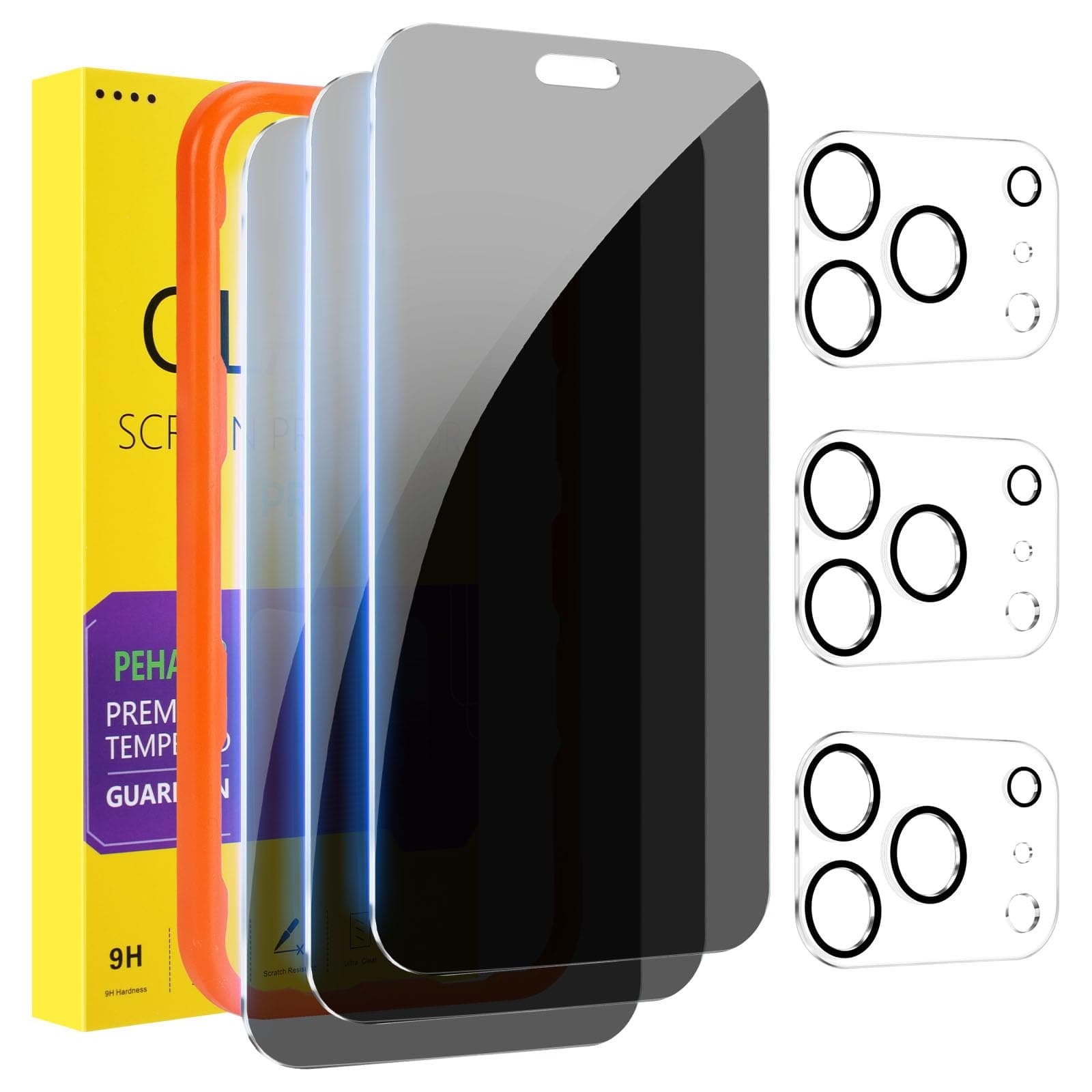 PEHAEL for iPhone 18 Pro Max Privacy Screen Protector+Camera Lens Protector | 3+3 Pack, Installation Frame, Cleaning kits, Anti-Spy... chez Amazon US
