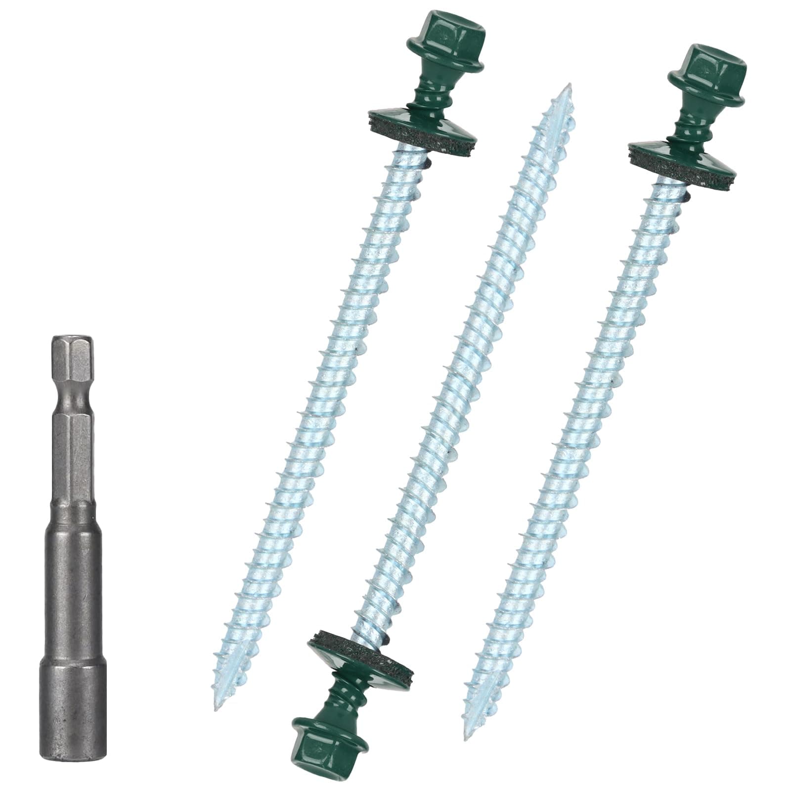 Metal Roofing Screws 10 x 3 inch, Green Hex Head Sheet chez Amazon US