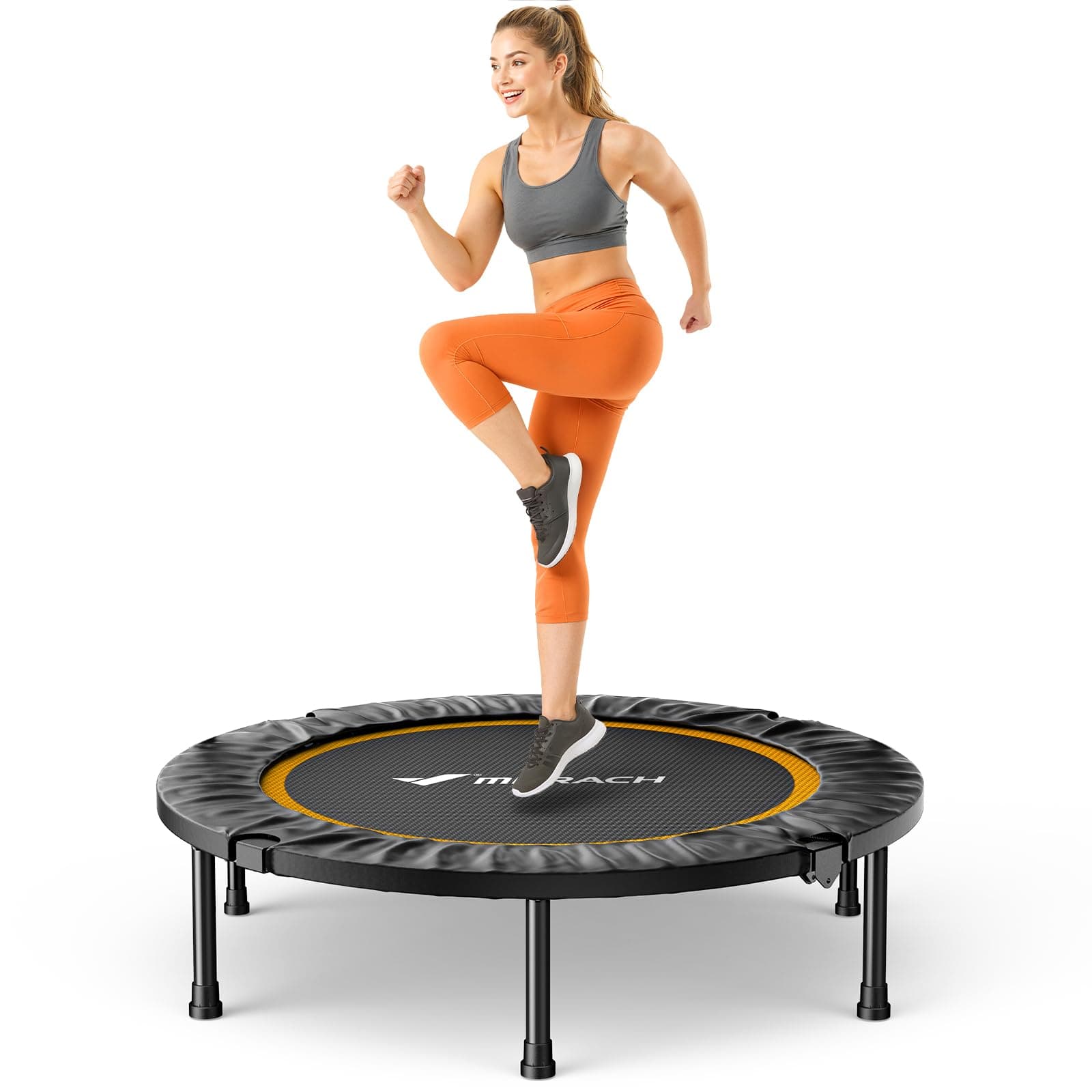 MERACH Mini Trampoline Fitness Adults 40''/48'' Trampolines | Max Load 330lb, Indoor Trampoline for Exercise Training Quiet chez Amazon UK