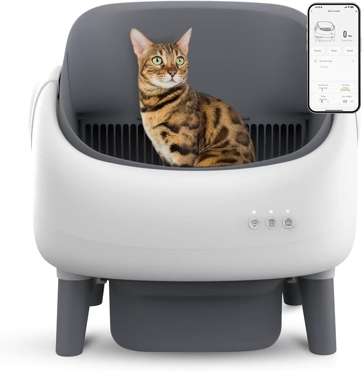 Self Cleaning Cat Litter Tray, Automatic Cat Litter Box with APP Control, Dual Safety Sensors Anti-pinch Smart Robot, Includes Trash Bags chez Amazon UK