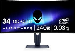 Alienware 34 240Hz QD-OLED Moniteur de jeu incurvé - AW3425DW - 34,2 pouces WQHD (3440 x 1440) 240Hz 0,03ms Affichage, courbure 1800R,... chez Amazon Canada