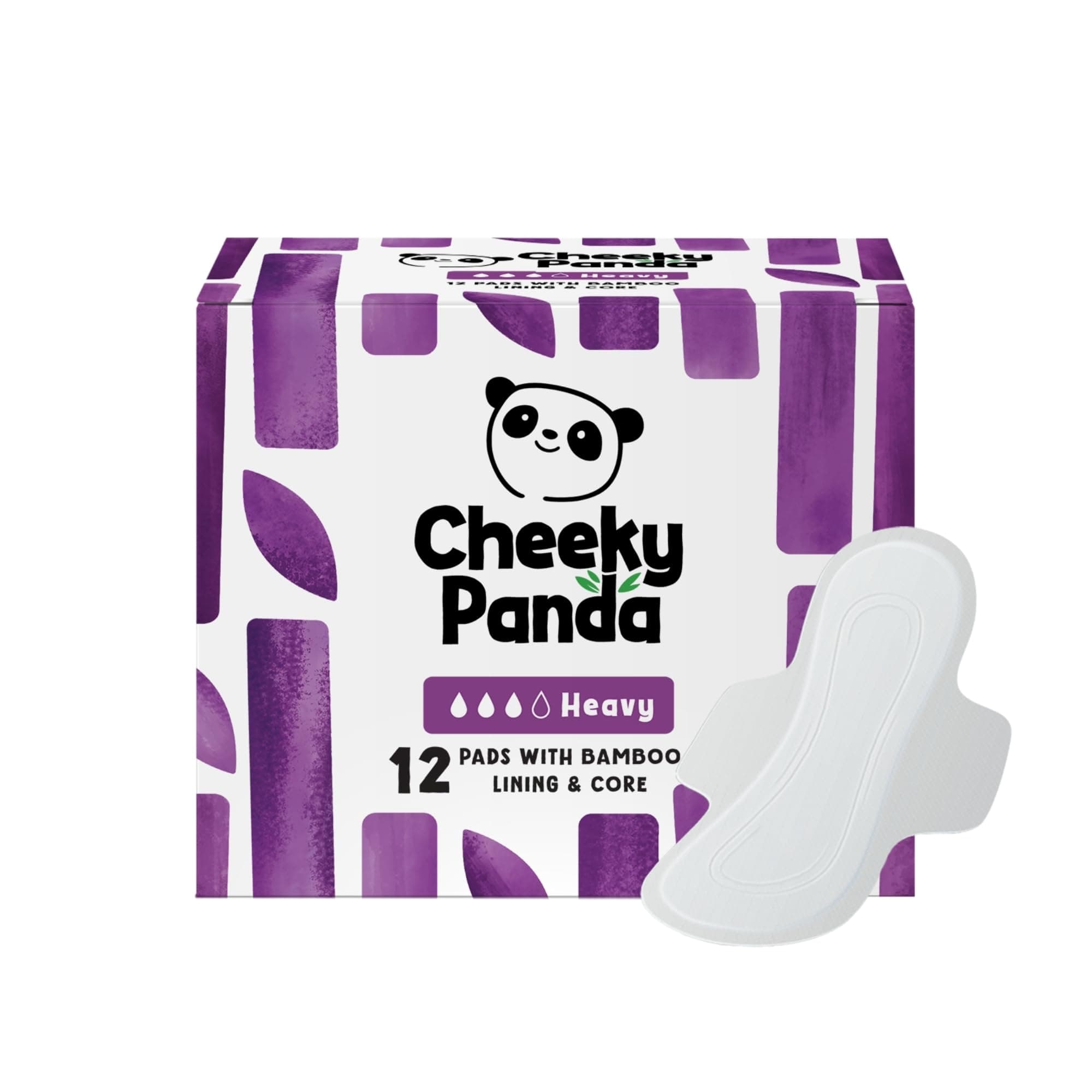 The Cheeky Panda Organic Sanitary Towels for Women – Heavy Flow – 12 Organic Pads Per Pack - with Bamboo Pads and Core chez Amazon UK