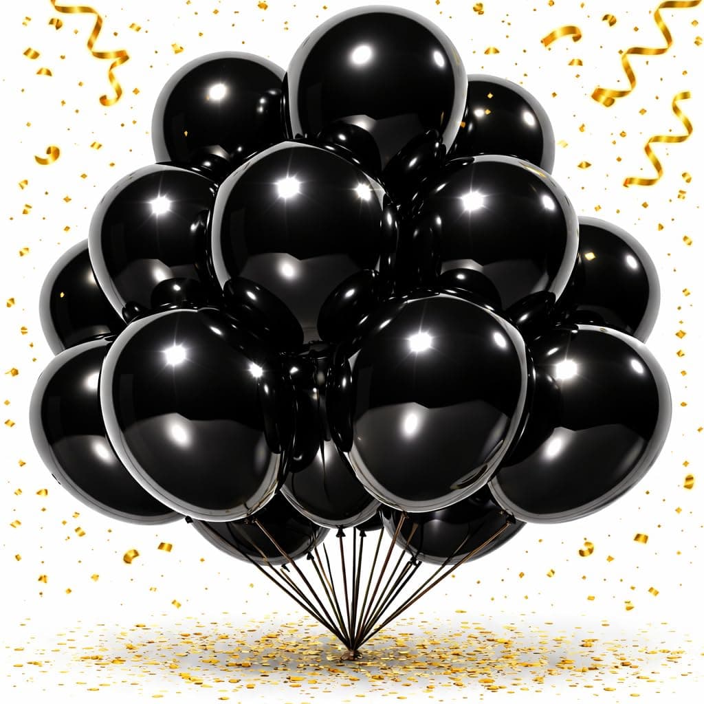 Black Balloons 100 Pack, 12 Inch Round Latex Party Balloons, chez Amazon US