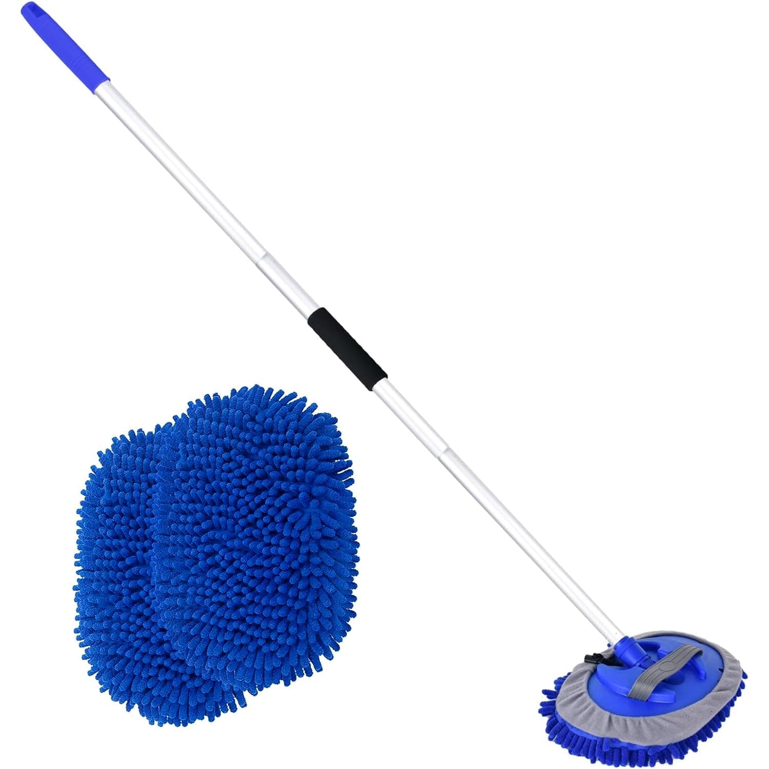 62" Car Wash Brush with Long Handle Chenille Scratch-Free Head Aluminum Pole chez Amazon US