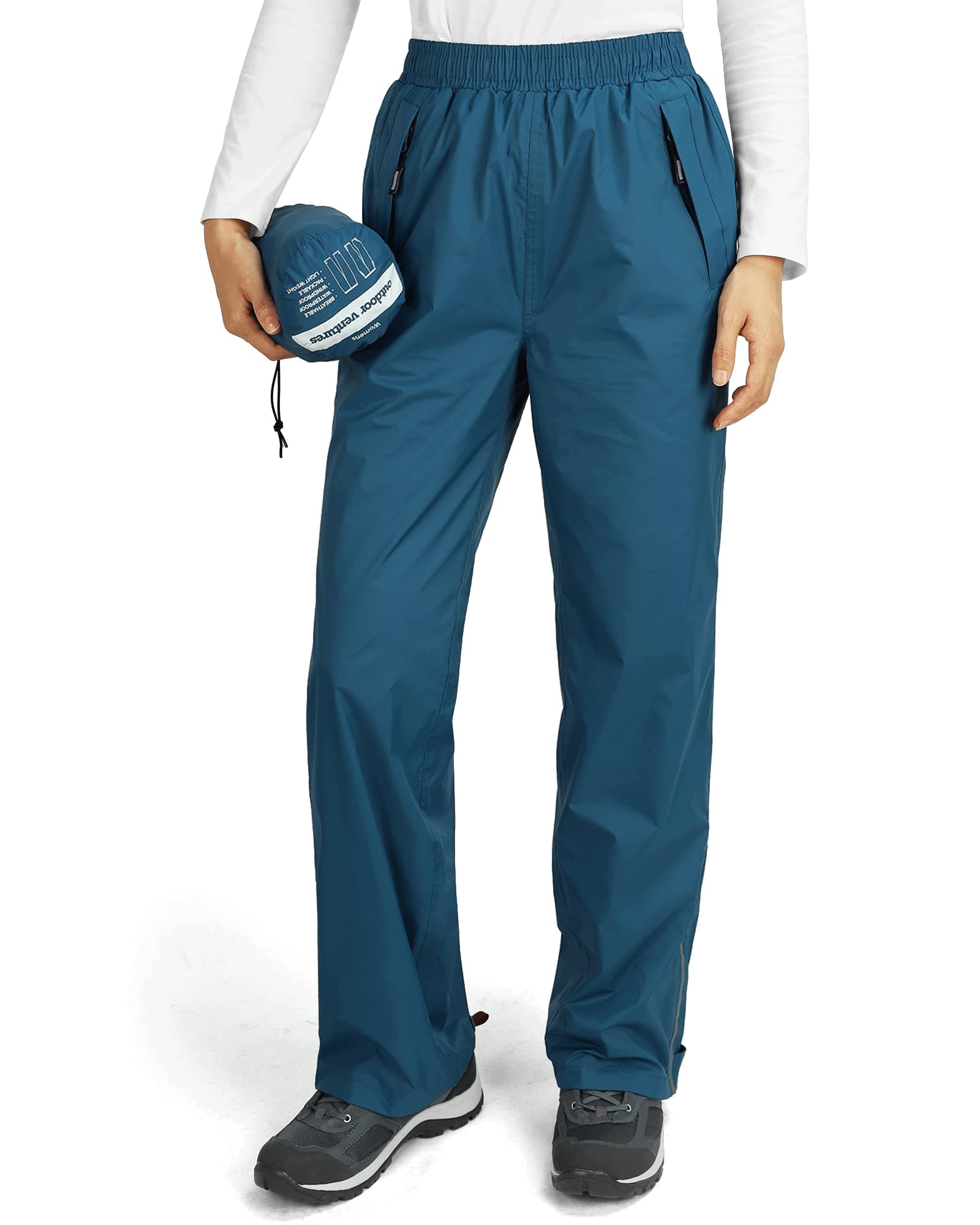 Outdoor Ventures Womens Waterproof Trousers Lightweight Packable Rain Pants | Breathable Ladies Rain Trousers Windproof chez Amazon UK
