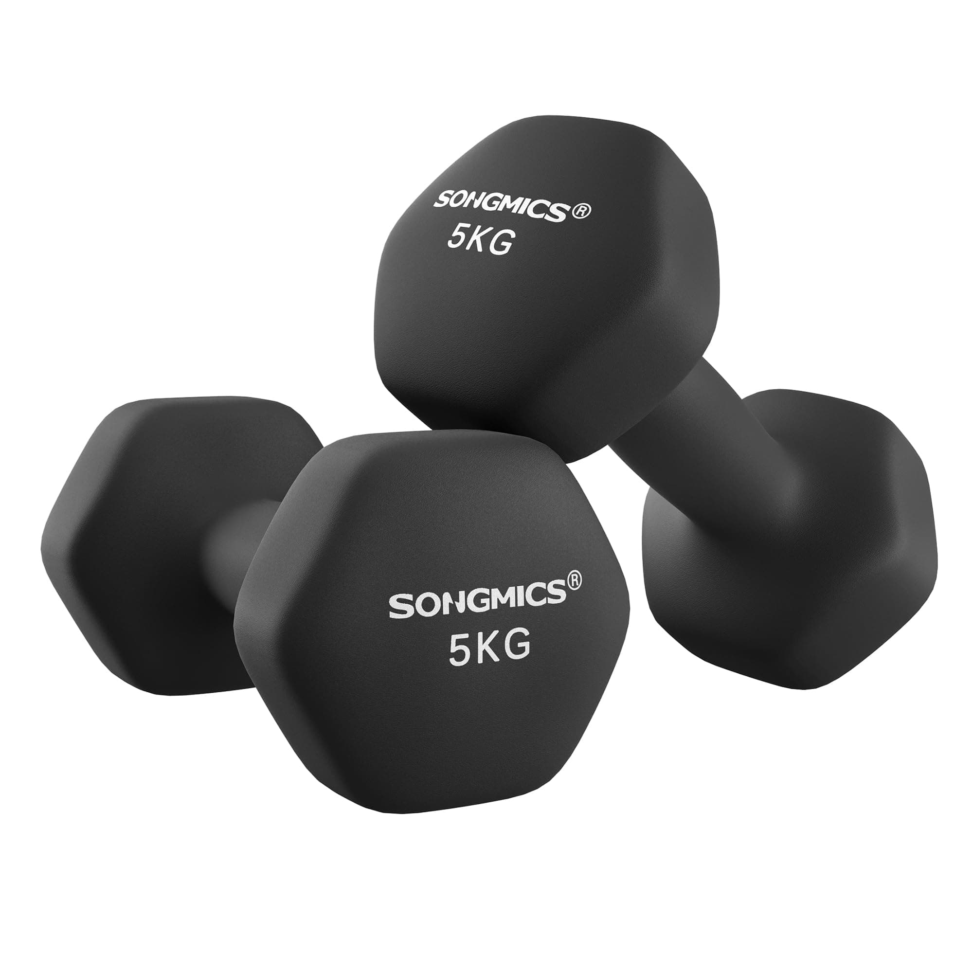 SONGMICS Set of 2 Hex Dumbbells with Neoprene Coating for Strength Training, Fitness, Home Workout chez Amazon UK