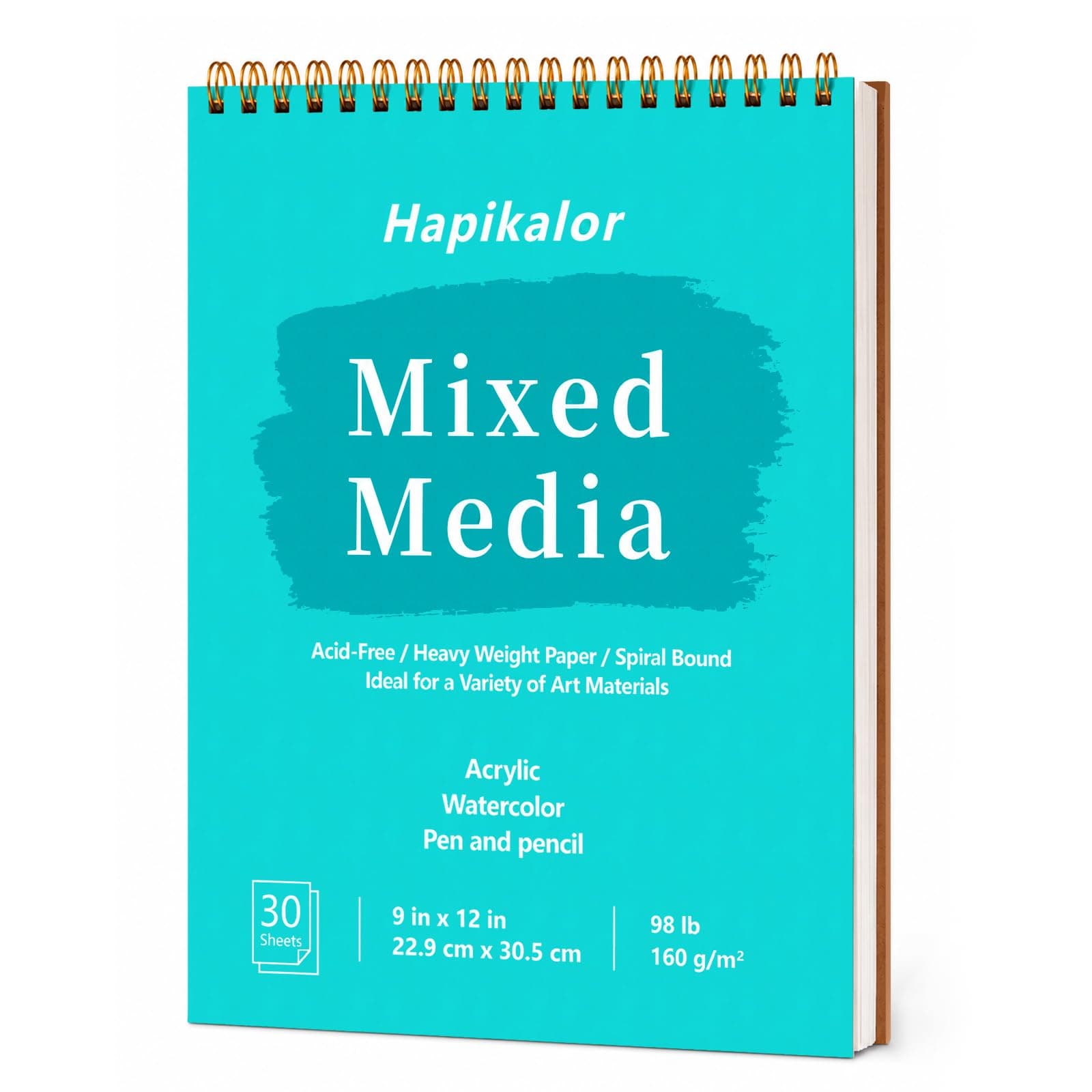 Mixed Media Sketchbook 9"x12" Multimedia Sketchbook, 30 Sheets Sketch Book | Top Spiral Bound Sketch Book, 98lb/160gsm chez Amazon US
