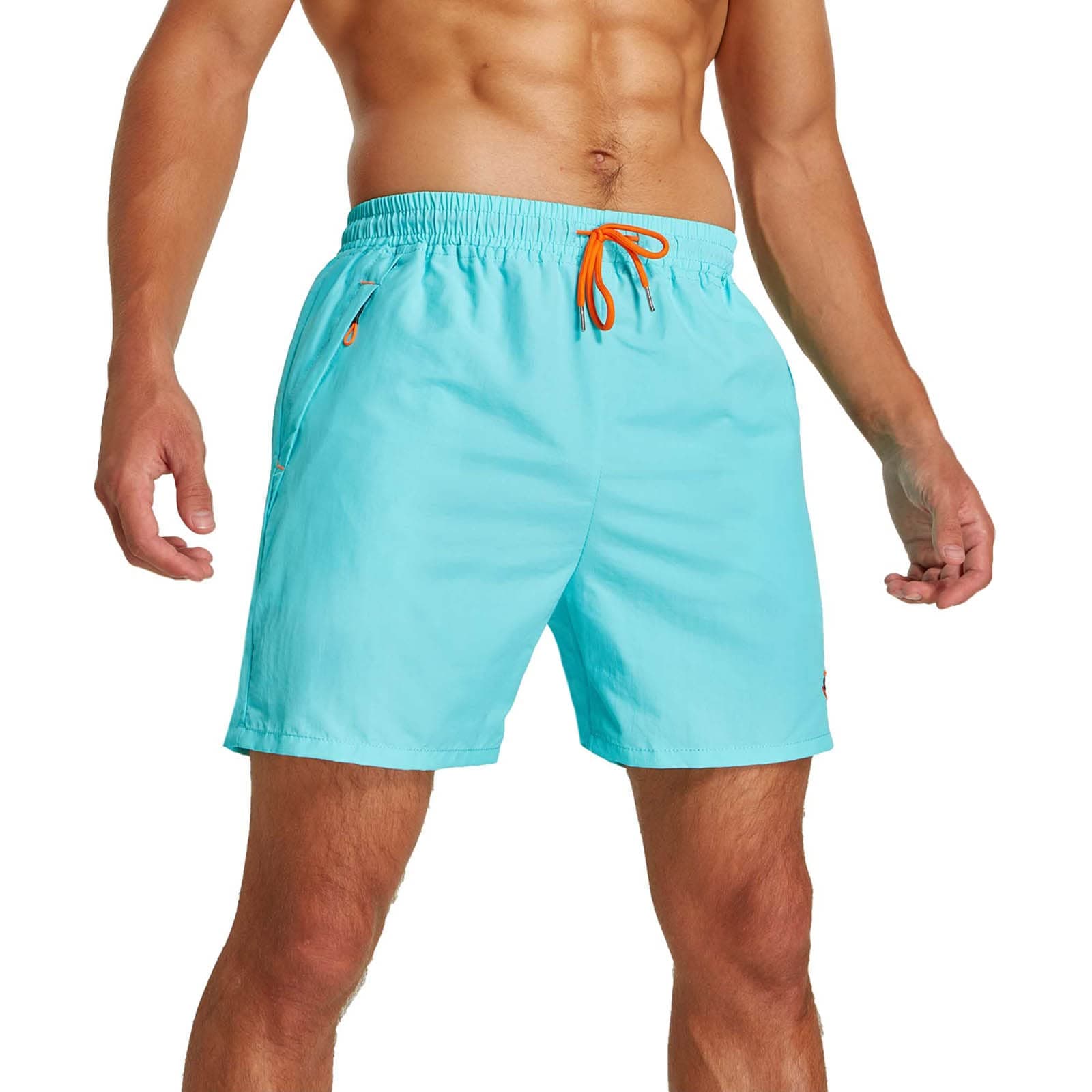 JustSun Mens Swim Shorts with Zip Pockets Mesh Lining Quick Dry Waterproof Swim Trunks chez Amazon UK
