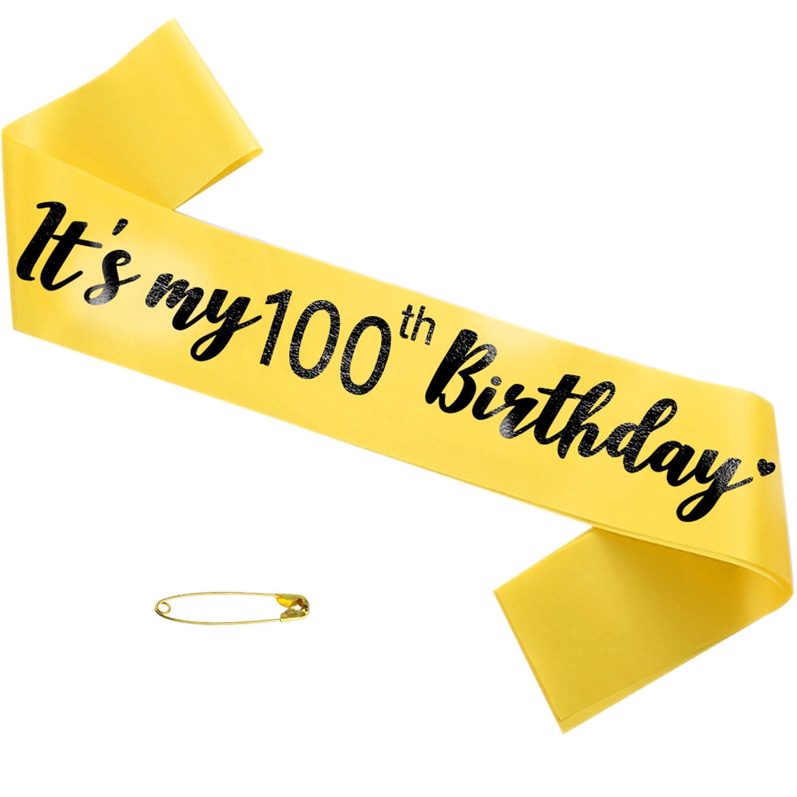 Its My 100th Birthday Sash Foil Birthday Sash for Women 100 Fabulous Funny Party Decorations Supplies Yellow Black chez Amazon US