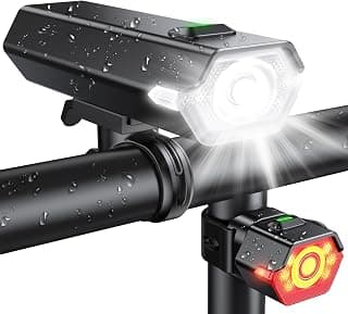 Upgraded Bike Lights Super Bright, 4+6 Modes Rechargeable Bike Lights Front and Back with Side Lights, 360°Rotatable Bike Headlight,... chez Amazon Canada