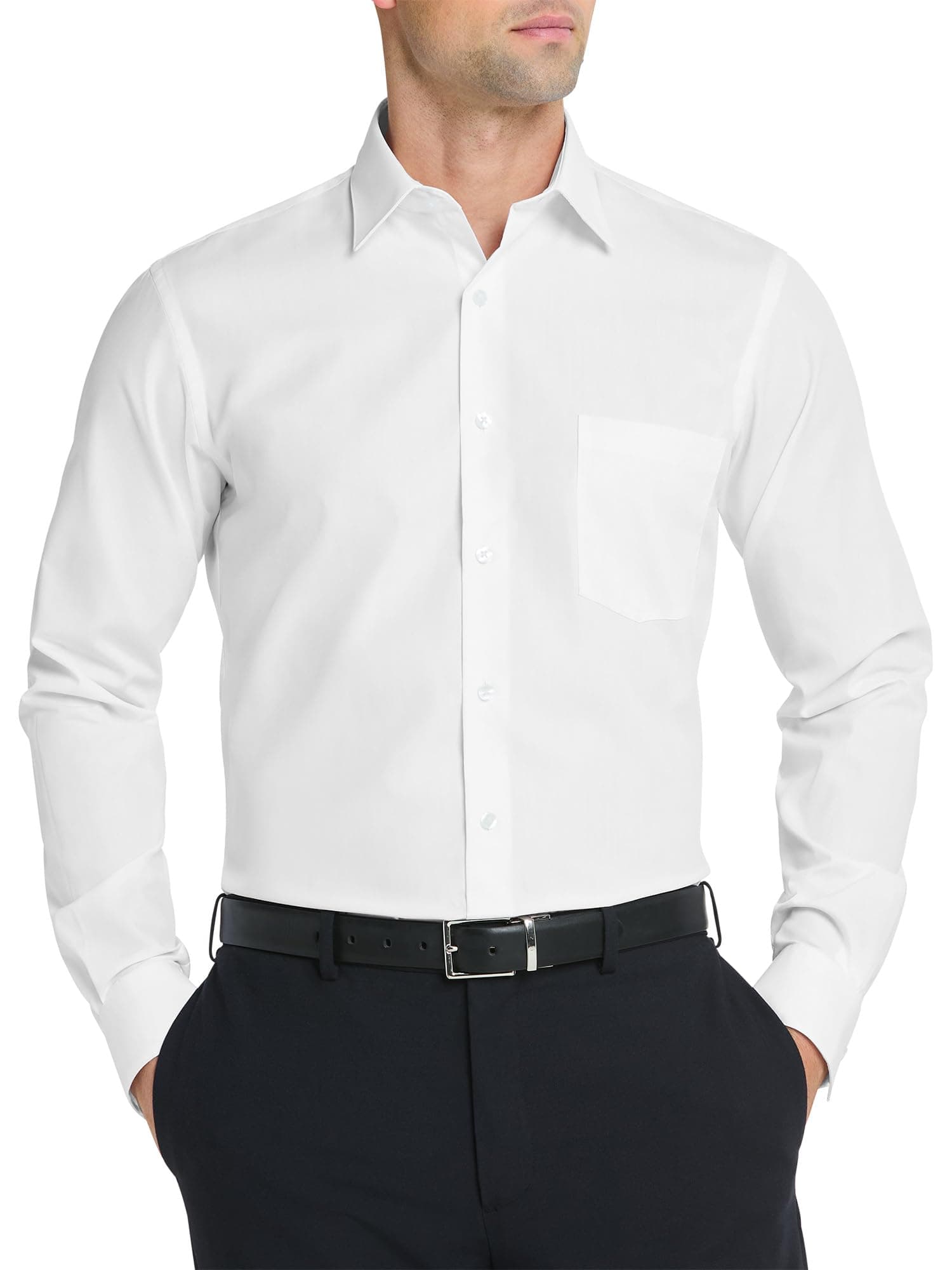 Van Heusen Men's Dress Shirt Fitted Poplin Solid chez Amazon US
