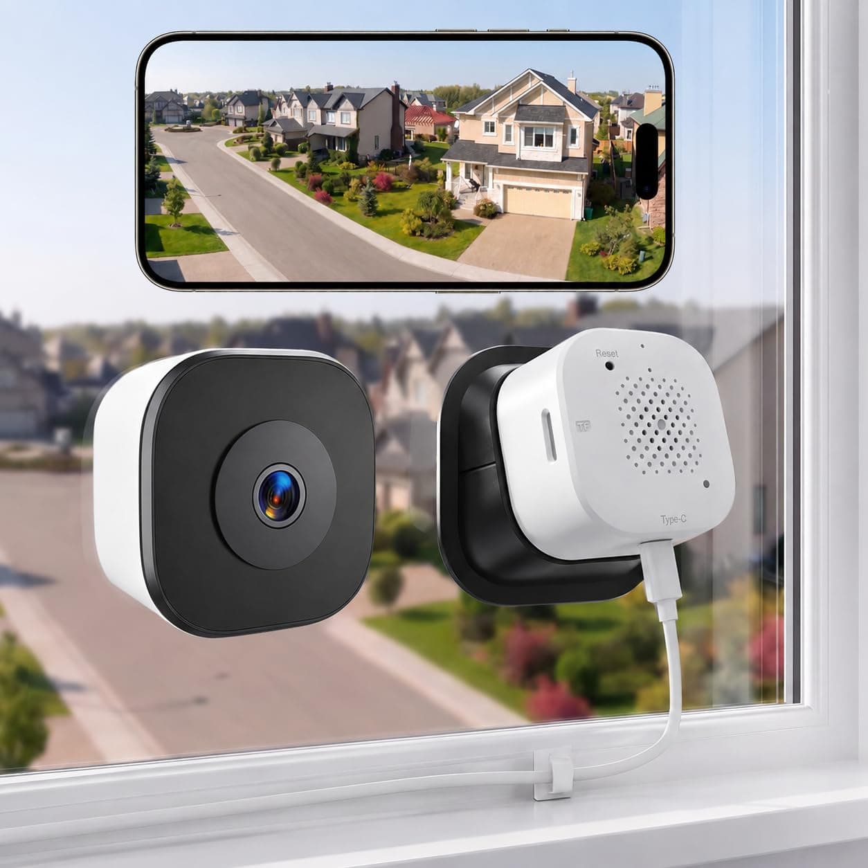 2K SafeView Window Camera Dual Band WiFi Indoor Window Security Camera | 3MP, Anti-Glare & Anti-Reflection Design,Colorvue AI Color... chez Amazon UK
