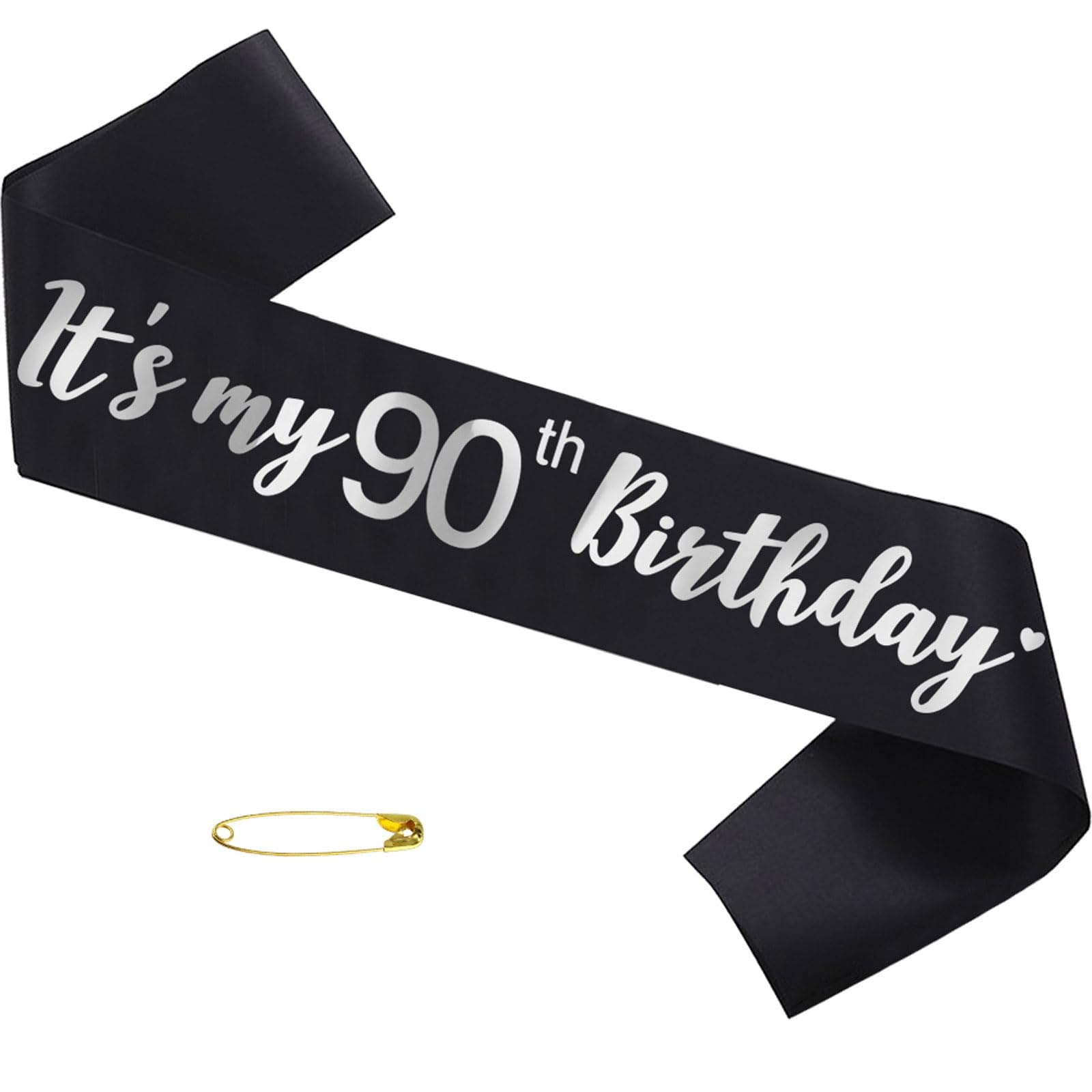 Its My 90th Birthday Sash Foil Birthday Sash for Women 90 Fabulous Funny Party Decorations Supplies Black Silver chez Amazon US
